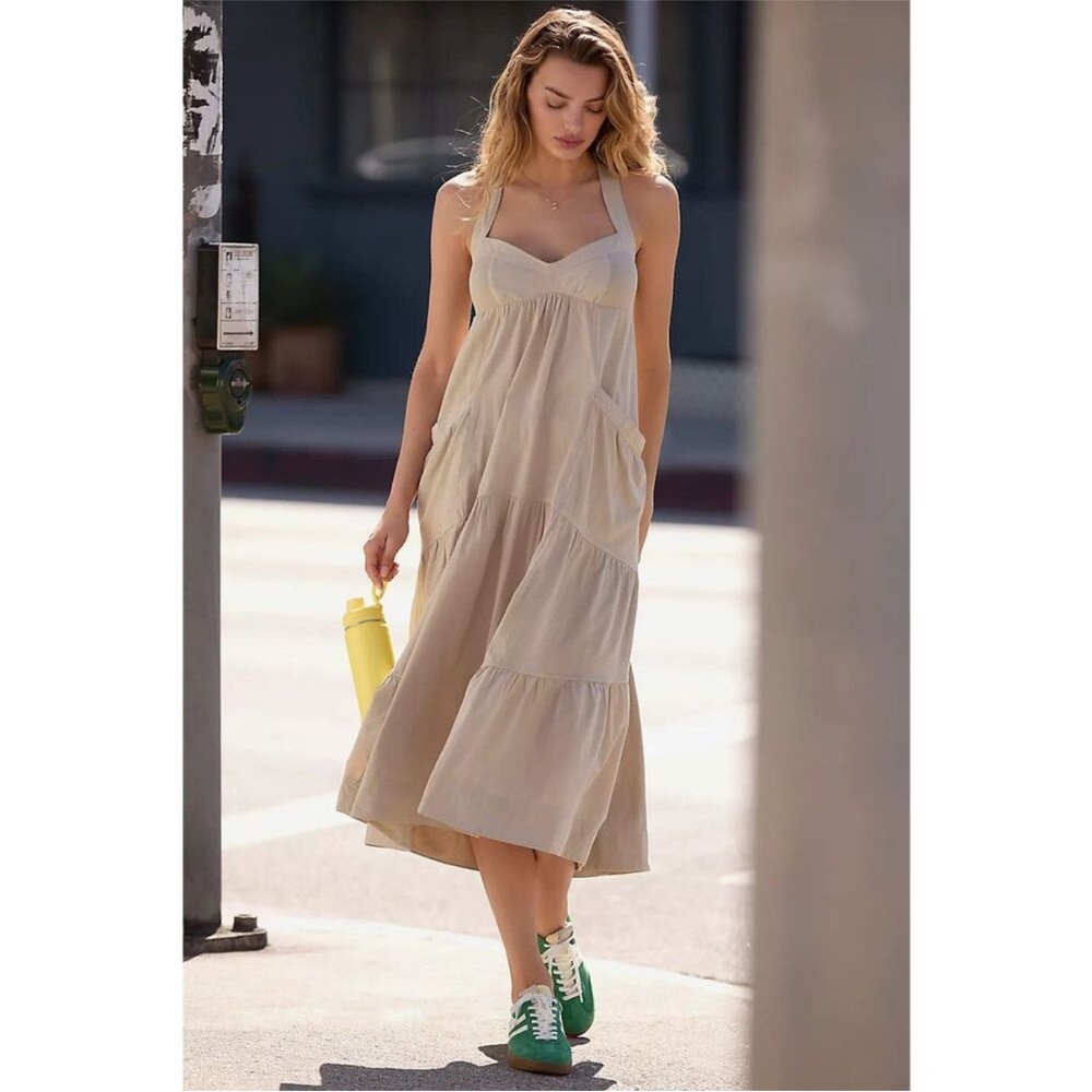 Anthropologie Daily Practice Top Tier Utility Sweetheart Utility Midi Dess